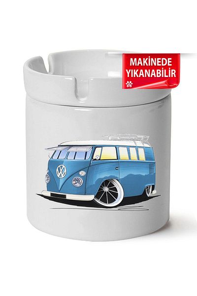 Çakilap Vw Transporter T1 - منفضة سجائر مطبوعة من البورسلين (Kl-Otmbl-Vw)