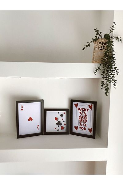 DEKORMED Card Themed 3-Piece Wooden Board Set