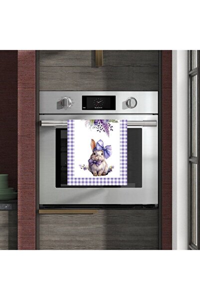 Sister Home Design Mor Pötikare Tavşan Desenli Fırın Örtüsü
