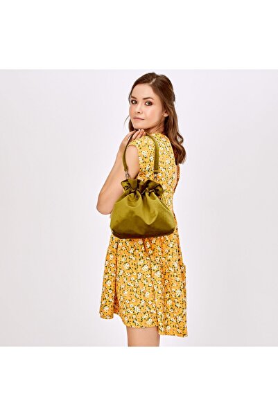 Gleam Atelier حقيبة مخملية برباط