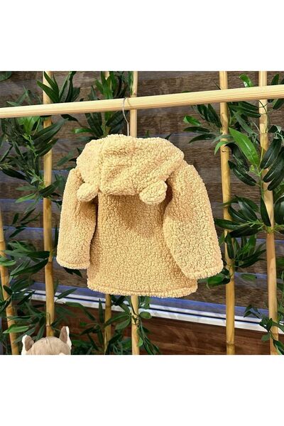 PATSAN Peluş Polar Bebek Kapüşonlu Fermuarlı Hırka Wellsoft