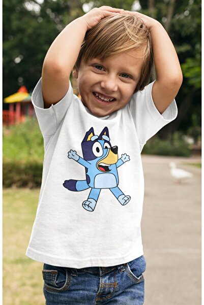 Fuddy Moda Tricou pentru copii cu imprimeu Bluey, tricou pentru bebelusi unis...