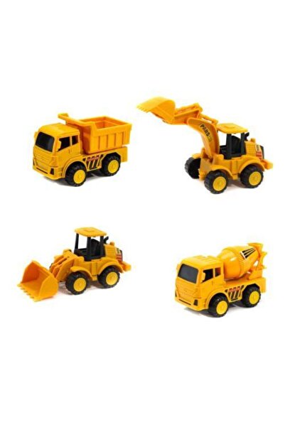 Erzi Inşaat Seti Mini Kamyon Mikser Kepçe Ekskavatör 4'lü Set