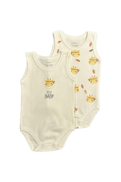 Renkli Puset 2-Piece Baby Strappy Bodysuit Set Giraffe