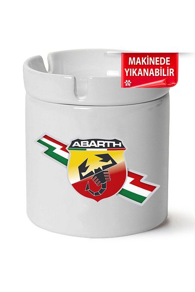Çakilap Fiat Abart Logo Printed Porcelain Horse-Fighting Ashtray - Kl-Otmbl-Fiat