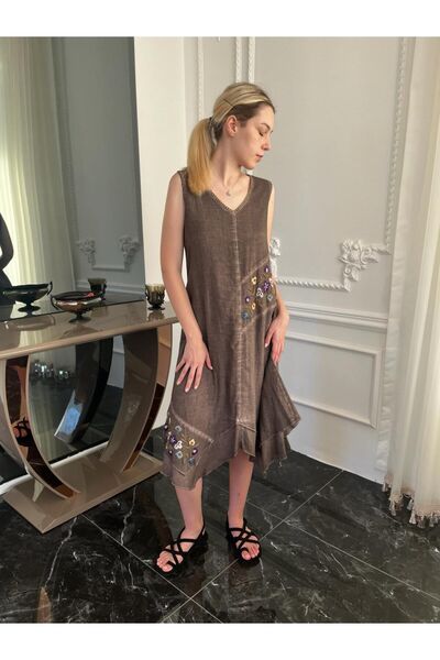 Bohemian Women's Organic Cotton Sleeveless Long Authentic Dress