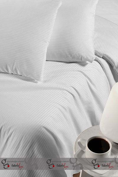 Fabric Box Set cuvertură de pilota dublă din satin de lux din seria albă