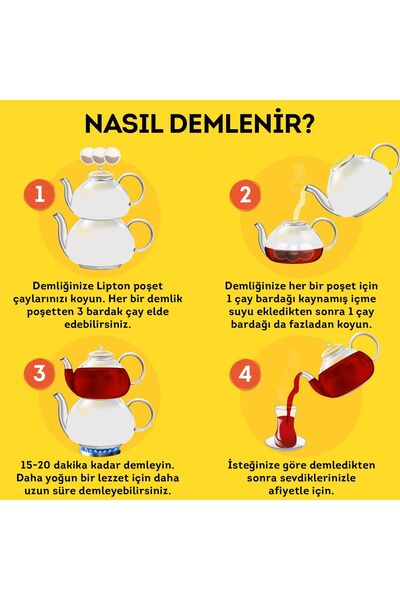 Lipton Demlik Poşet Çay Doğu Karadeniz 100'lü 2 Adet