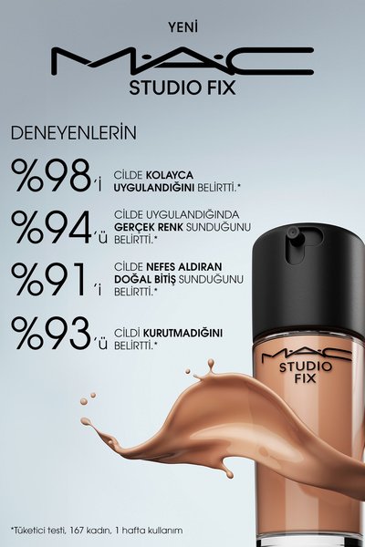 M.A.C 24 Saate Kadar Kalıcı Mat Fondöten - Studio Fix Fluid Spf15 - Renk: Nc15 - 30ml