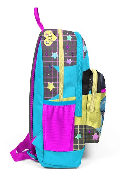 ELATAE Anime Patterned Grey/Blue School Backpack 23737
