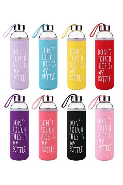 Comprox 0.5Lt,500Ml Glass Water Bottle - Healthy Water Bottle with Case