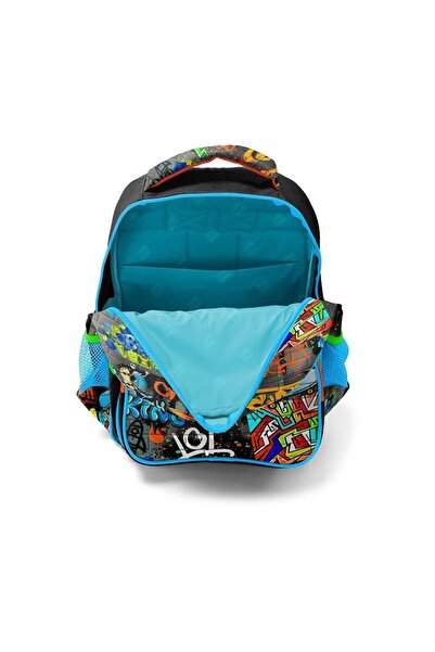 Coral High Coral High Kids 3-Piece Graffiti Patterned Black Blue School Bag - SET0114415