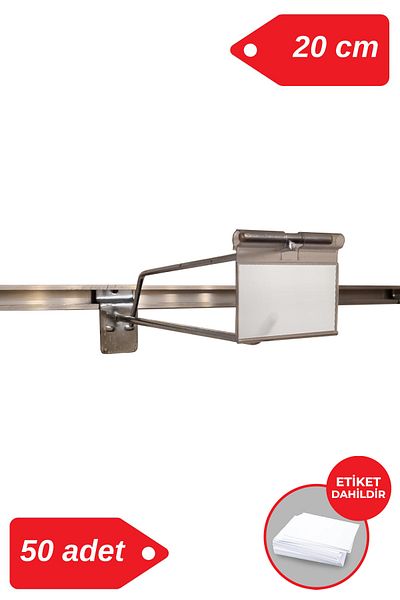 Manken İstanbul 50 Pieces Galvanized Labeled 20 Cm Board Hook - Shelf Hanger