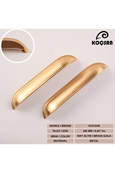 KOÇSAN Mâner Midye Aur Mat 160 Mm Mobilier Bucătărie Country de Lux Mâner Sertar Dulap