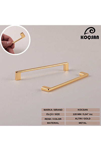 KOÇSAN Mâner delicat din aur de 128 mm Mâner de lux pentru mobilier de bucătărie de țară