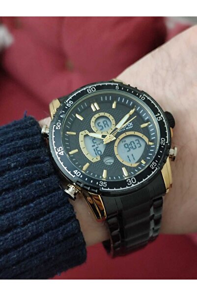 Joefox Erkek Kol Saati Dijital Analog Çelik Kordonlu 1550