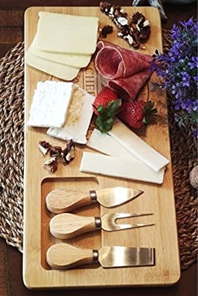 Store 4 Pieces Bamboo Cheese and Fruit Food Presentation Plate - Natural and ...