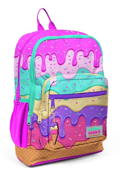 ELATAE Ice Cream Patterned Multicolored School Backpack 23731