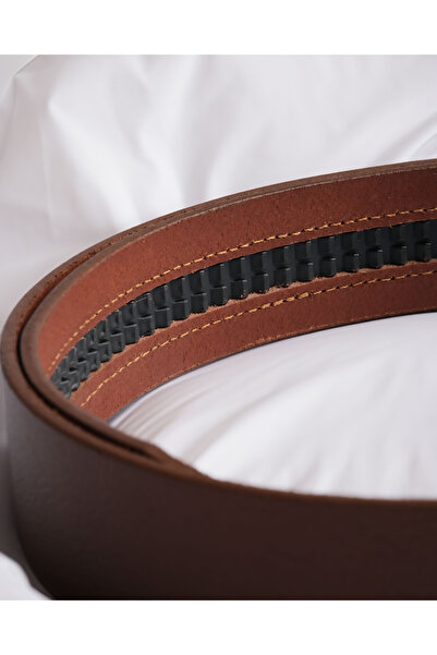 Livize حزام أوتوماتيكي للرجال - جلد الجاموس، إبزيم وبدون ثقوب