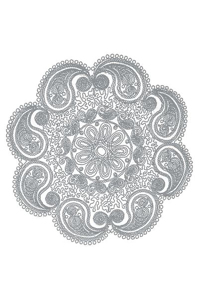 CAMİNHO DA LUA Placemat Embroidery Luxury Tableware Damla Table And Presentation Set Dowry Bowl Gray