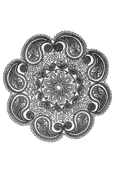 CAMİNHO DA LUA Placemat Broderie Farfurie De Servire De Lux Damla Set Masa Si Prezentare Raft Zestre Negru
