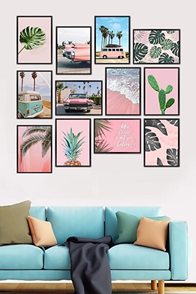 Biz Dijital Tablo Modern Style Tablo 12 Parça Çerçeve Görüntülü Mdf Tablo Seti