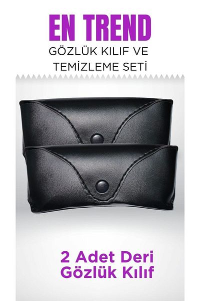 JULIANO 2'li Gözlük Deri Kılıf, Silme Bezi Ve Temizleme Seti