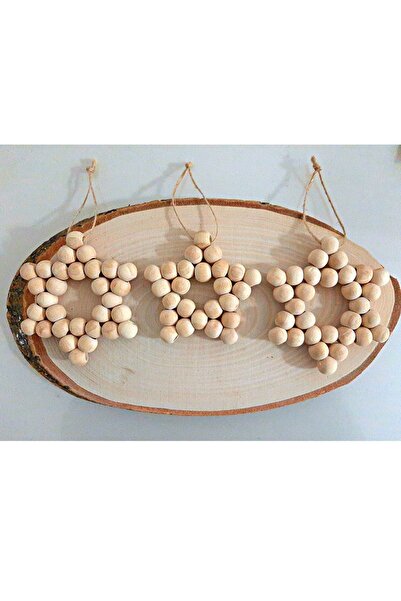 3-Piece Decorative Wooden Beads Star, Door Ornament, Nursery Ornament Ts-3