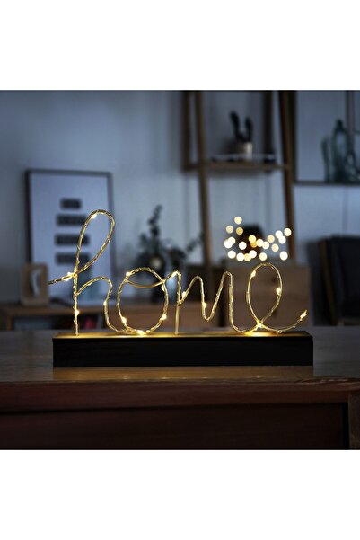 CajuArt Ev Home Yazılı Pilli Led Işık Ev Dekor Aydınlatma Lamba