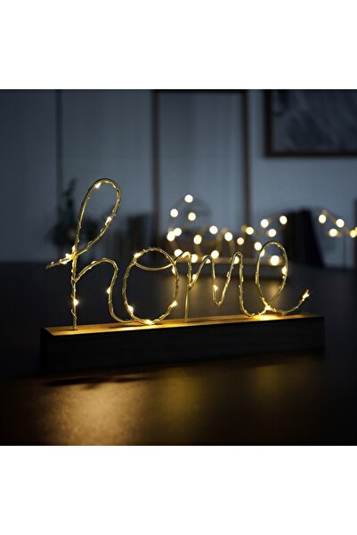 CajuArt Ev Home Yazılı Pilli Led Işık Ev Dekor Aydınlatma Lamba