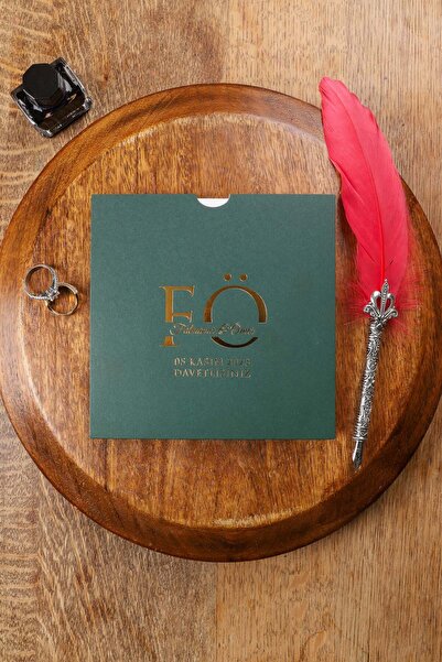 Pixel Davetiye 100 Adet Düğün Davetiye Beyaz - Altın Yaldızlı - Düğün - Nişan - Kına Sünnet Davetiyesi-4112