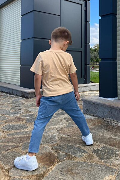 Pollito Παιδικό Μπεζ Μπλουζάκι με λαιμόκοψη Basic μονόχρωμο 100% βαμβάκι