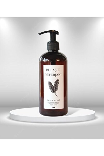 IMKER HOME Amber Kahverengi Pompalı Bulaşık Deterjanı Şişesi 500Ml Banyo Mutf...