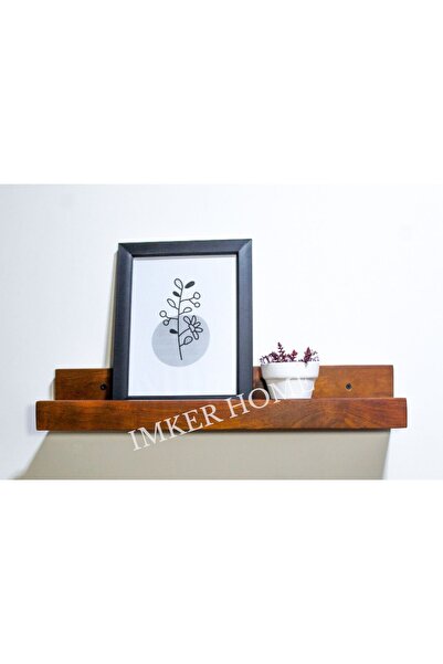 IMKER HOME L Model Ahşap Duvar Rafı Uçan Raf Banyo Mutfak Salon Antre Duvar Düzenleyici Organizer Terek 50 cm
