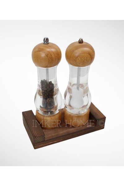 IMKER HOME Dekoratif Ahşap Mutfak Tezgah Düzenleyici Tuzluk Baharatlık Fincan Altlığı