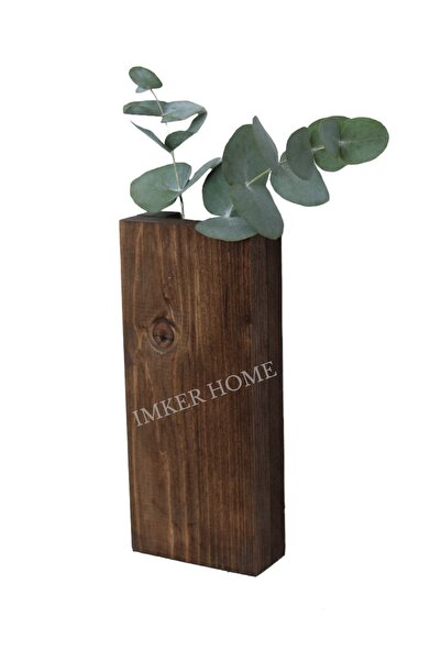 IMKER HOME Dekoratif Tasarım Masif Rustik Doğal Ahşap Duvar Rafı Çiçeklik Kur...