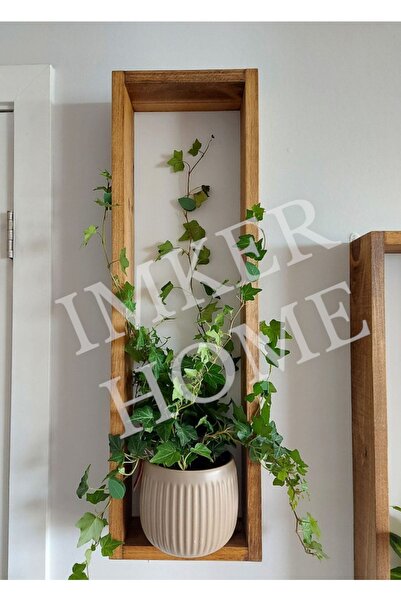 IMKER HOME Dikdörtgen Ahşap Duvar Rafı Uçan Raf Banyo Mutfak Salon Antre Duvar Düzenleyici Organizer Terek
