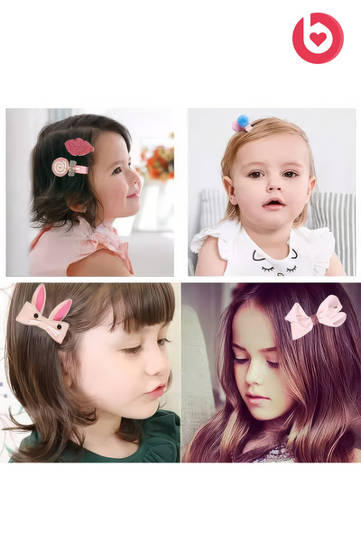 bizimevde Set de catarame pentru copii din 18 piese cu geanta - Somon