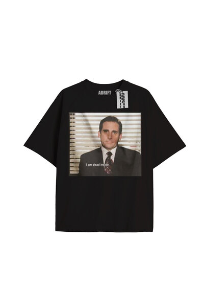 Adrift Kod Press Унисекс Черно Dead Inside Майкъл Скот The Office Тениска 345...