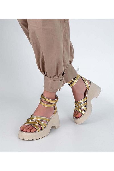 Sibel Durmaz Jesse Gold Silver Sandals