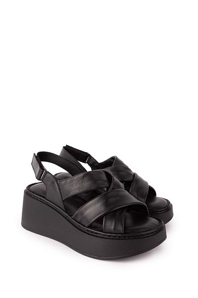 Gondol Women's Genuine Leather Cross Strap Stylish Sandals Elnr.472