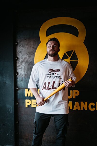 Erkek Beyaz Charros Baskılı Oversize T-shirt