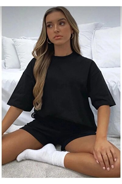 LAND MODA Set tricou și pantaloni scurți oversize unisex pentru femei