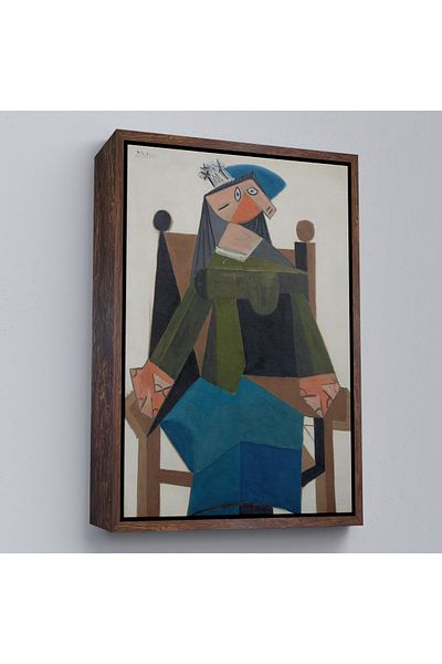 Harita Sepeti Pablo Picasso în cadru - Pictură abstractă de o femeie în scaun-7295