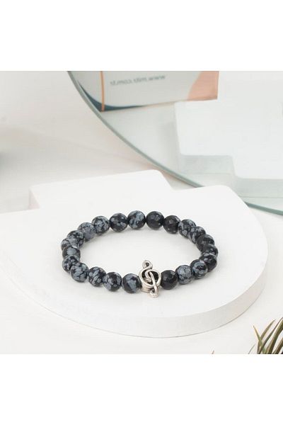 Mitr Facet Obsidian Natural Stone Bracelet