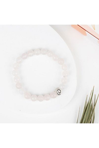 Mitr Pink Quartz Natural Stone Bracelet (Face)