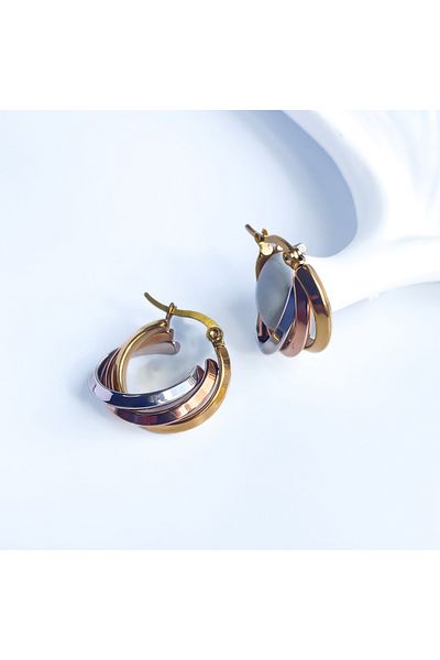 luzzen Nested Hoop Colored Steel Earrings