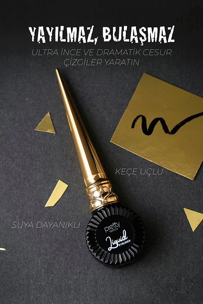Pretty Beauty Matte Black Waterproof Luxury Eyeliner
