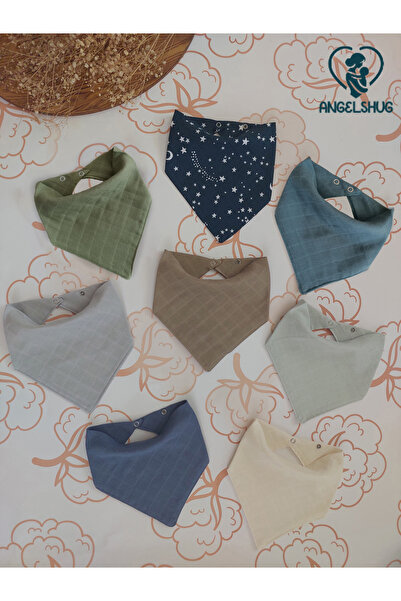 AngelsHug 100% Organic Muslin Double Layer Baby Scarf Collar Food Bib Cloth D...