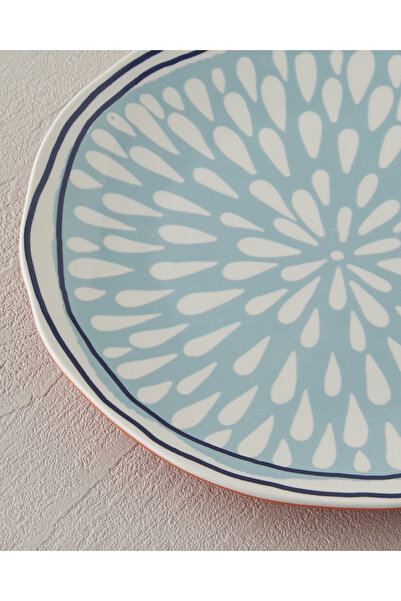 English Home Coachella Splash Stoneware Servis Tabağı Mavi